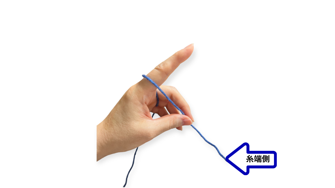 糸の持ち方でちょうどいい張り具合の画像